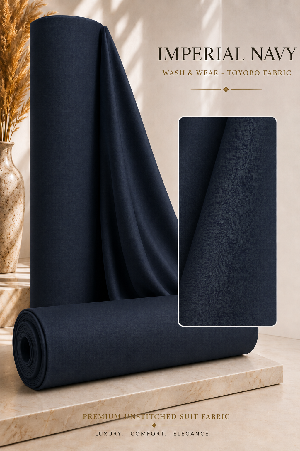 DEEP NAVY WASH & WEAR SUMMER TOYOBO - MFUFWWT411 — image 1