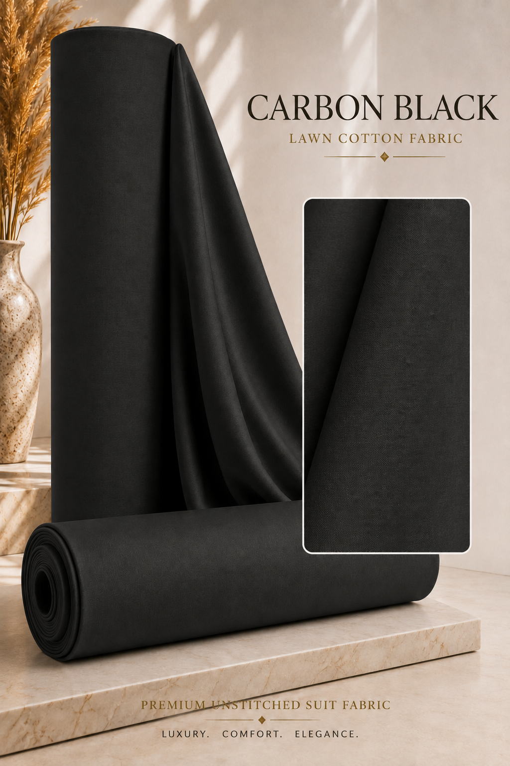 JET BLACK LAWN COTTON - MFUFLC05 — image 1