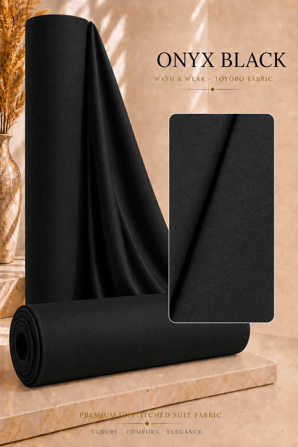JET BLACK WASH & WEAR LINING TOYOBO - MFUFWWT206 — image 1