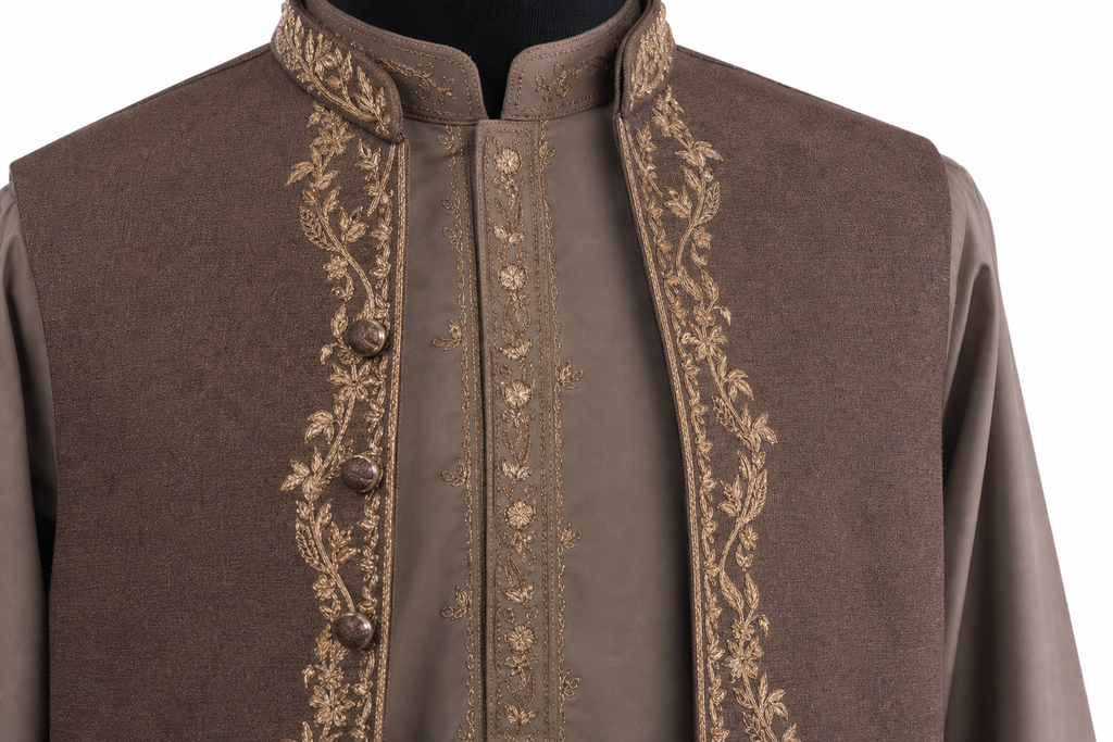 Mark Fashion Premium Kameez Shalwar & Waistcoat — Mark Fashion mannequin product photo 2